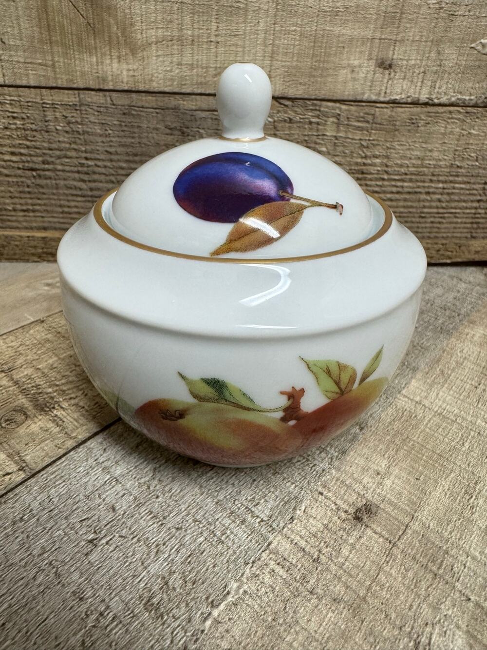 Royal Worcester Evesham Gold Porcelain Sugar Bowl